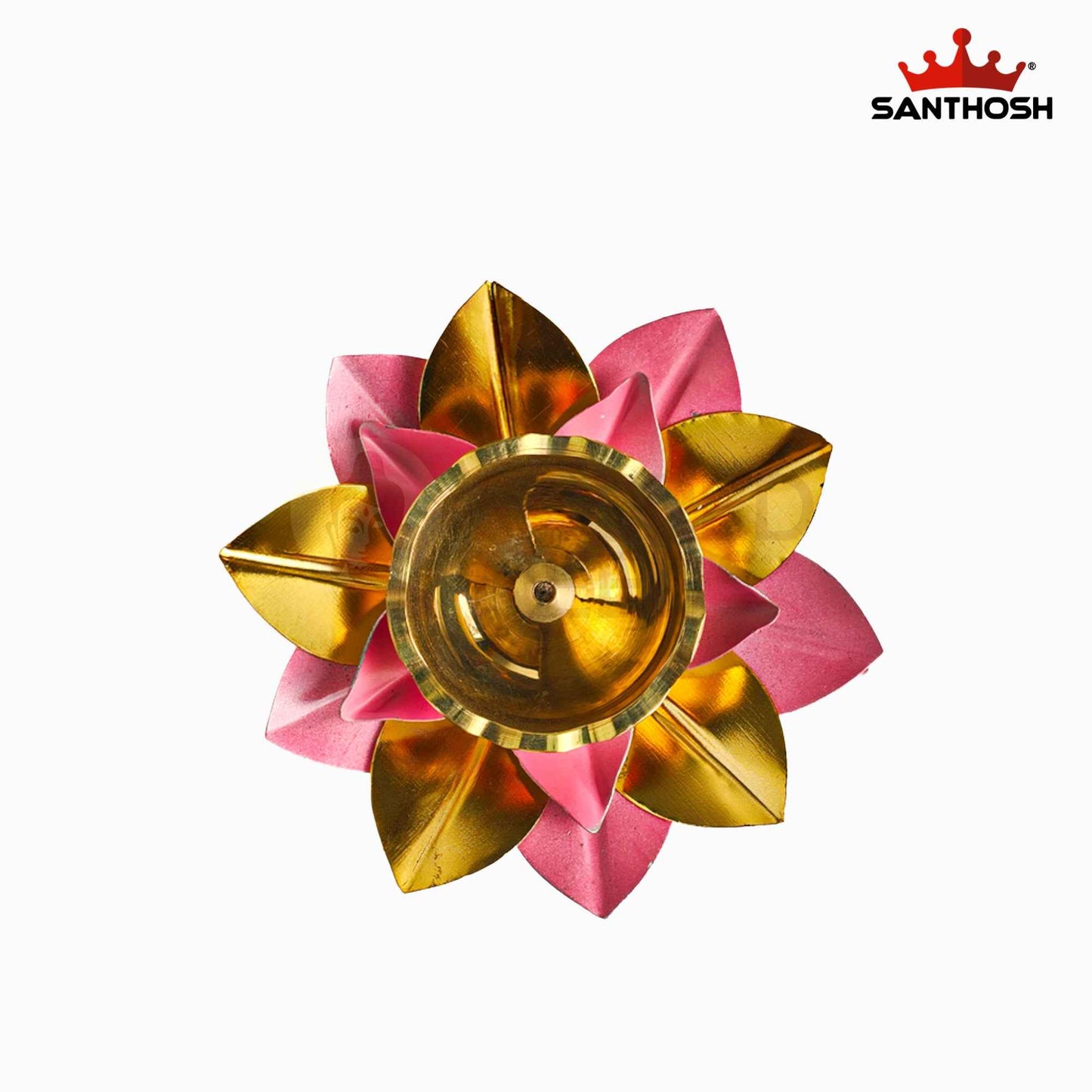 Sacred Needs Brass Lotus Pyali Diya – 1.3 Inch (3.3 cm) Height | Traditional Lotus Shape Brass Oil Lamp for Pooja Room, Temple & Festive Decor