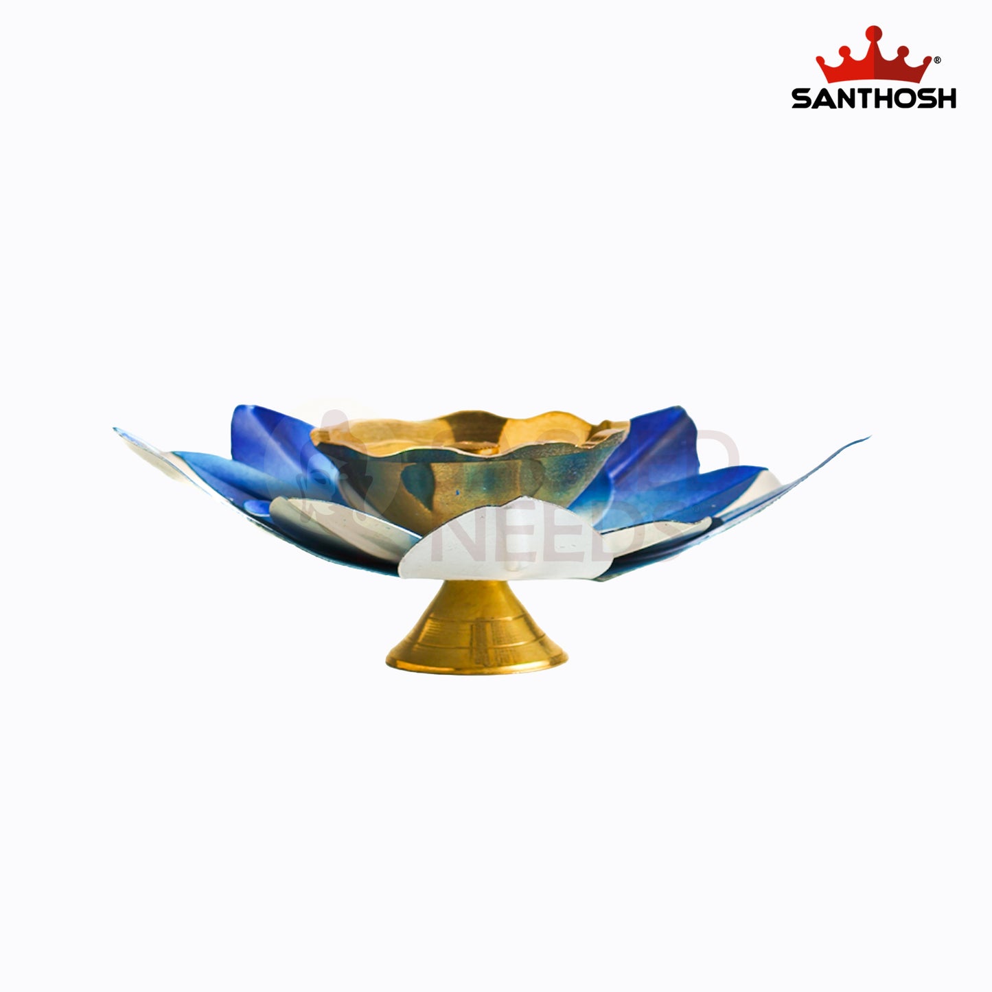Sacred Needs Brass 3-Layer Lotus Pyali Deepam – 1.5 Inch (3.8 cm) Height | Traditional Lotus Design Brass Oil Lamp for Pooja, Temple & Festive Decor