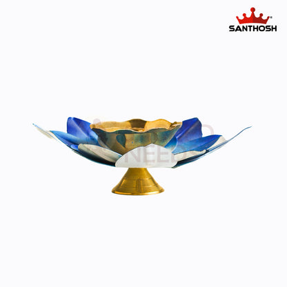 Sacred Needs Brass 3-Layer Lotus Pyali Deepam – 1.5 Inch (3.8 cm) Height | Traditional Lotus Design Brass Oil Lamp for Pooja, Temple & Festive Decor