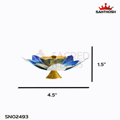 Sacred Needs Brass 3-Layer Lotus Pyali Deepam – 1.5 Inch (3.8 cm) Height | Traditional Lotus Design Brass Oil Lamp for Pooja, Temple & Festive Decor