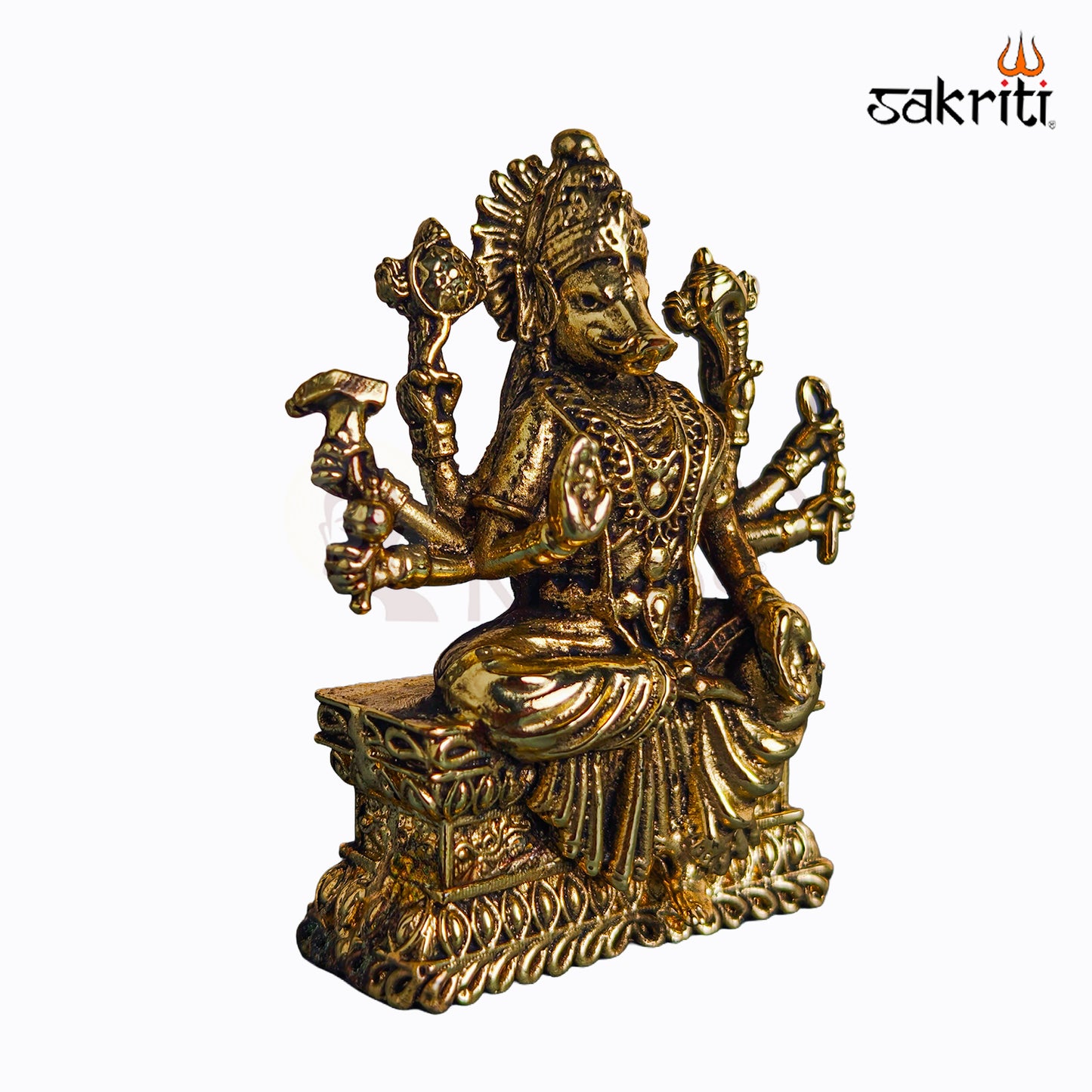 Sacred Needs Brass Varahi Amman Idol – 2.7 Inch (6.9 cm) Height | Goddess Varahi Statue for Protection & Shakti Worship