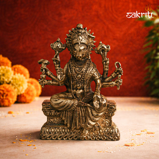 Sacred Needs Brass Varahi Amman Idol – 2.7 Inch (6.9 cm) Height | Goddess Varahi Statue for Protection & Shakti Worship