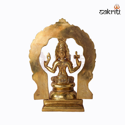 Sacred Needs Brass Karumari Amman Idol with Frame – 12.5 Inch (31.8 cm) Height | Goddess Karumari Statue for Temple & Pooja