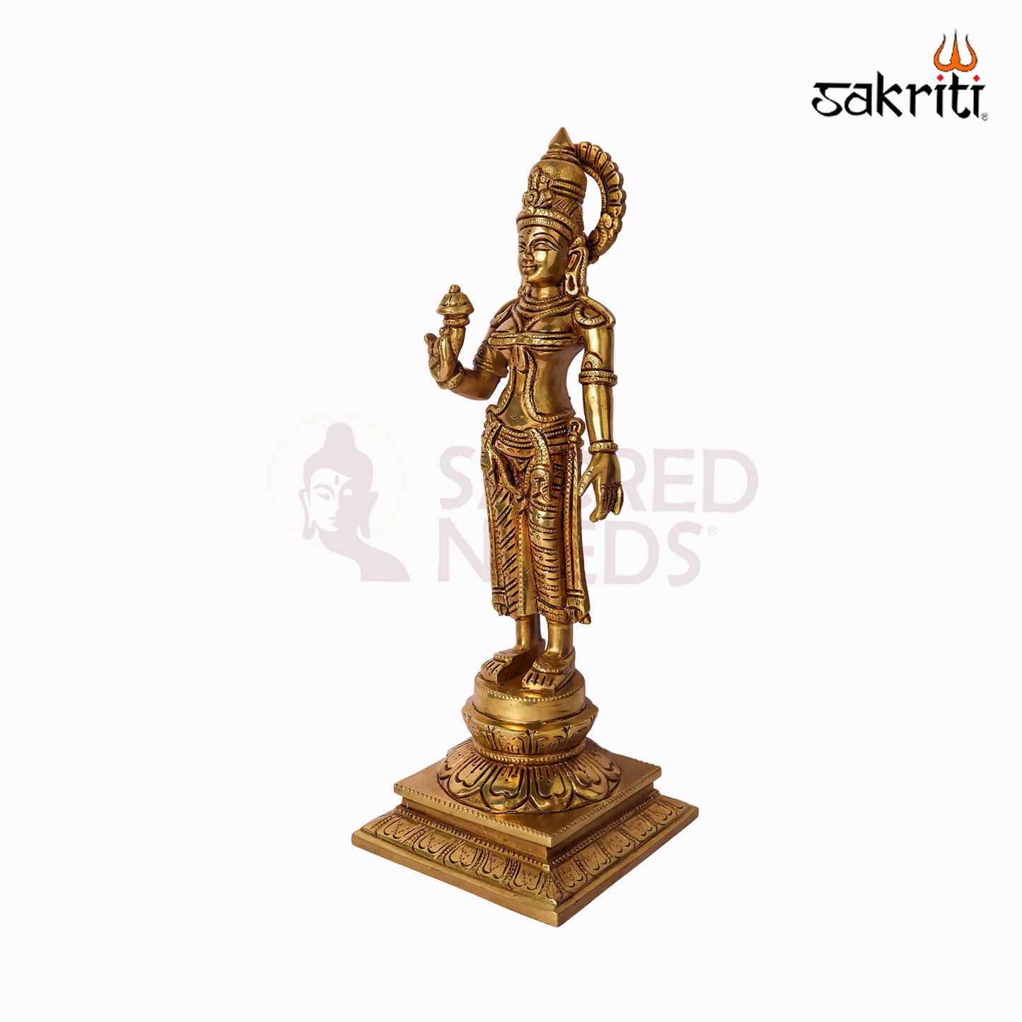 Sacred Needs Brass Sivagami Idol – 13 Inch (33 cm) Height | Goddess Sivagami Statue for Temple, Pooja Room & Home Décor