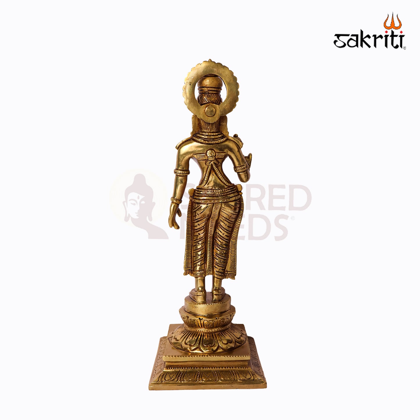 Sacred Needs Brass Sivagami Idol – 13 Inch (33 cm) Height | Goddess Sivagami Statue for Temple, Pooja Room & Home Décor