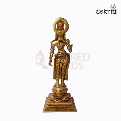 Sacred Needs Brass Sivagami Idol – 13 Inch (33 cm) Height | Goddess Sivagami Statue for Temple, Pooja Room & Home Décor