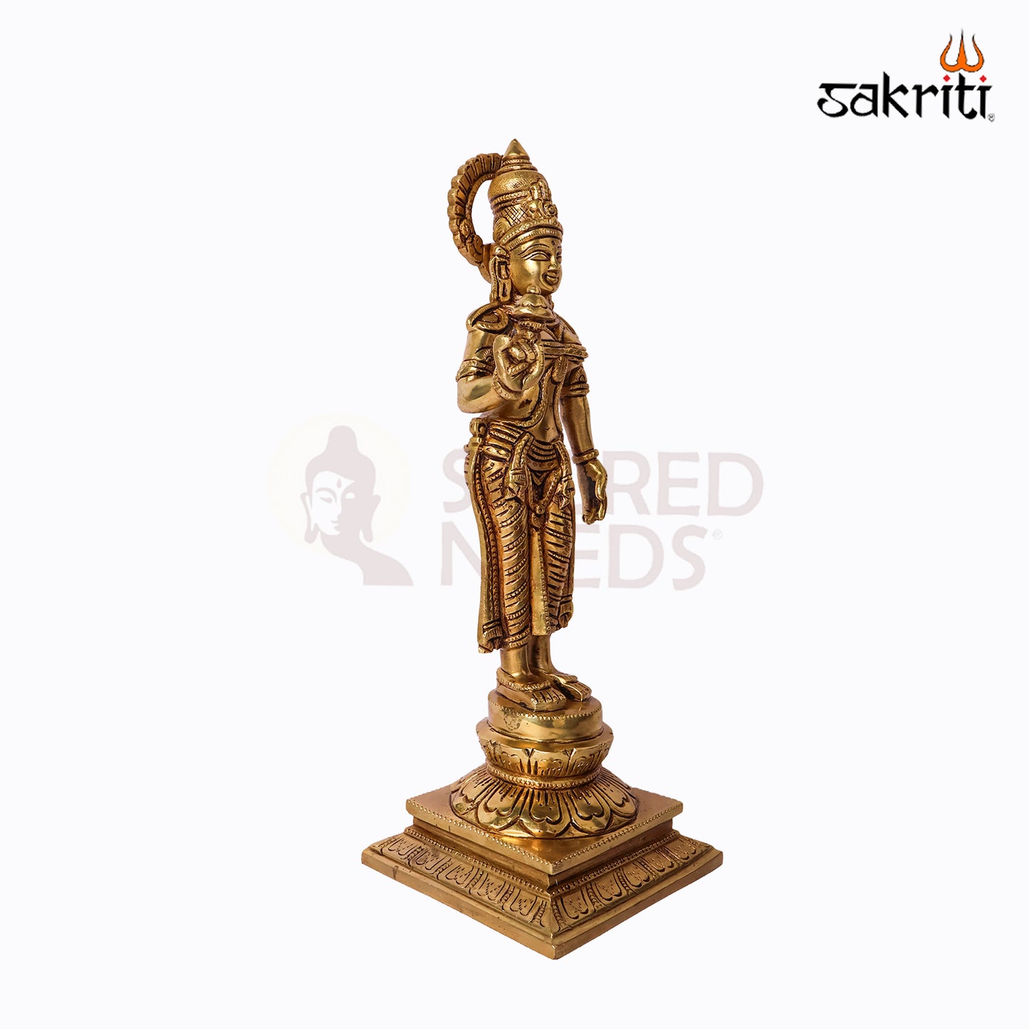 Sacred Needs Brass Sivagami Idol – 13 Inch (33 cm) Height | Goddess Sivagami Statue for Temple, Pooja Room & Home Décor