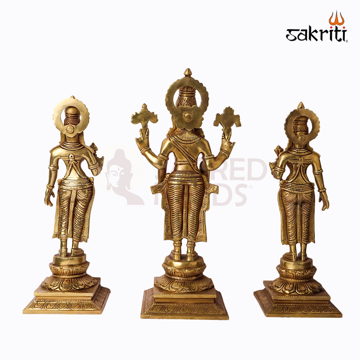 Sacred Needs Brass Tirupati Balaji Idol Set – 15 Inch (38.1 cm) Height | Lord Venkateswara Statue Set for Temple & Pooja Room