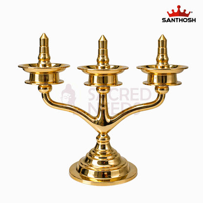 Sacred Needs Brass Kavara Kerala Jhad Vilakku – 11.5 Inch (29.2 cm) Height | Traditional Hanging Brass Lamp for Temple, Pooja Room & Festive Décor