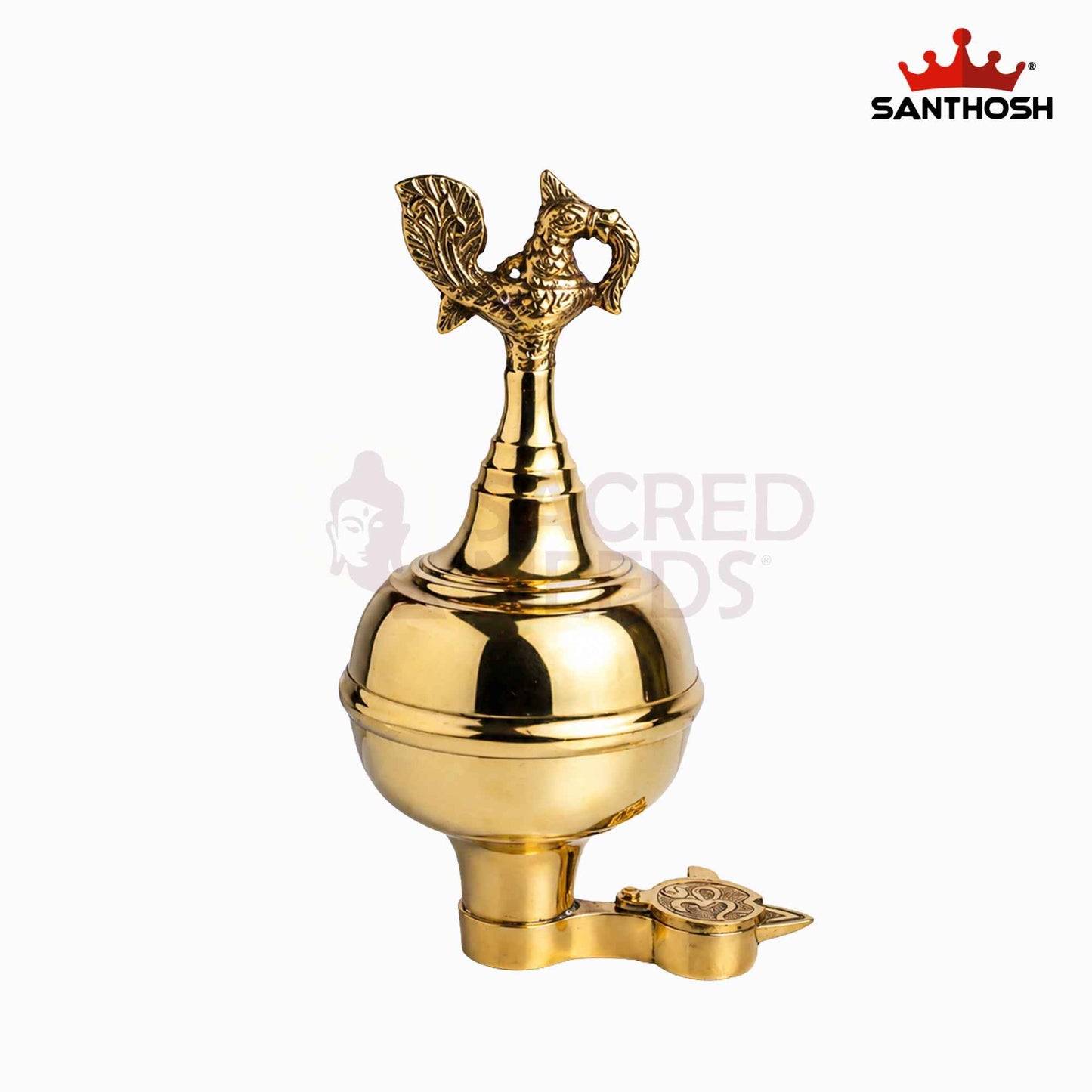 Sacred Needs Brass Toonga Vilakku – 10.7 Inch (27.2 cm) Height | Traditional Hanging Brass Lamp for Temple & Home Pooja
