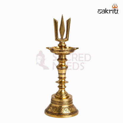 Sacred Needs Brass Namam Lamp – 12 Inch (30.5 cm) Height | Traditional Namam Deepam for Temple, Pooja & Spiritual Décor