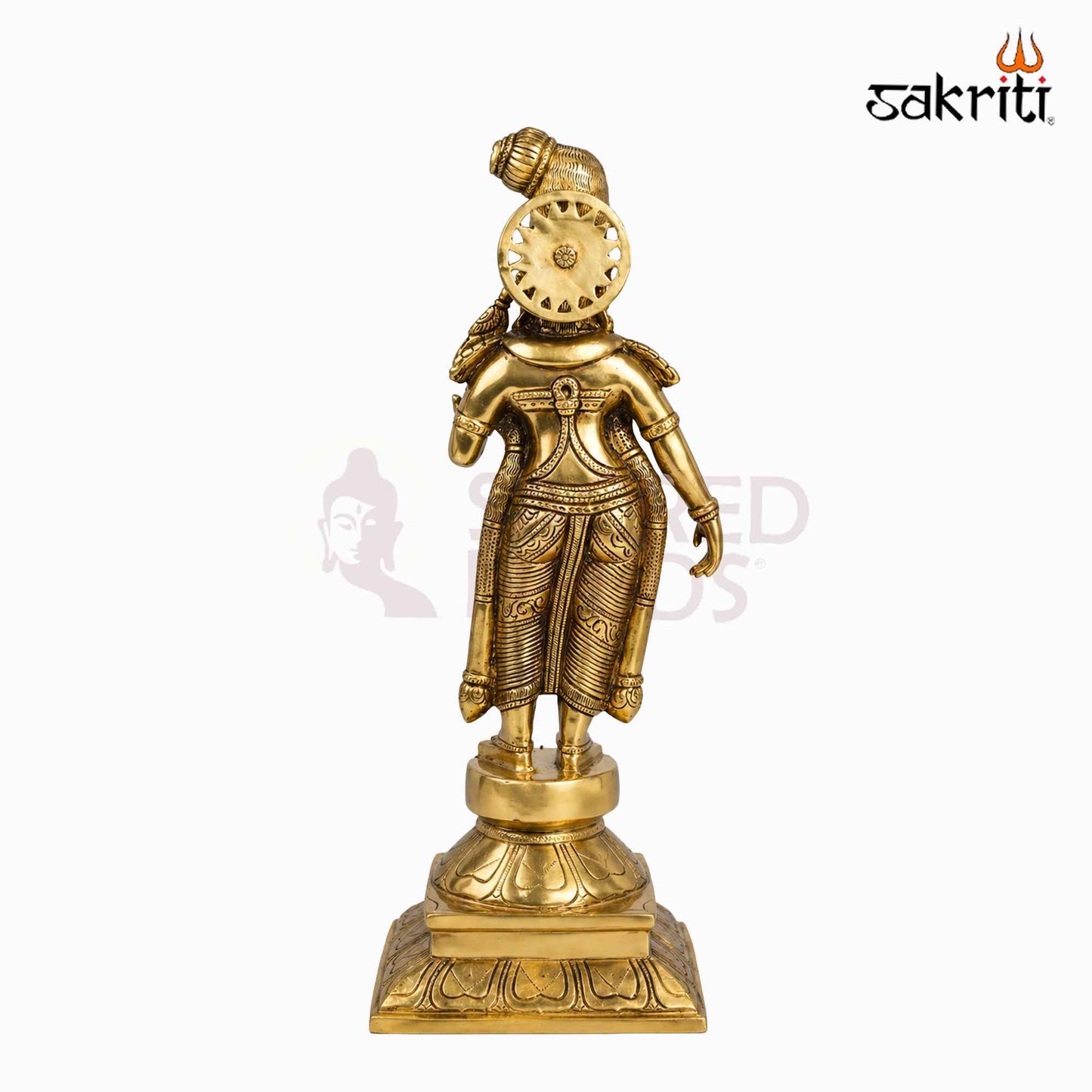 Sacred Needs Brass Andal Idol – 16.5 Inch (41.9 cm) Height | Goddess Andal Brass Statue for Temple, Pooja Room & Devotional Décor