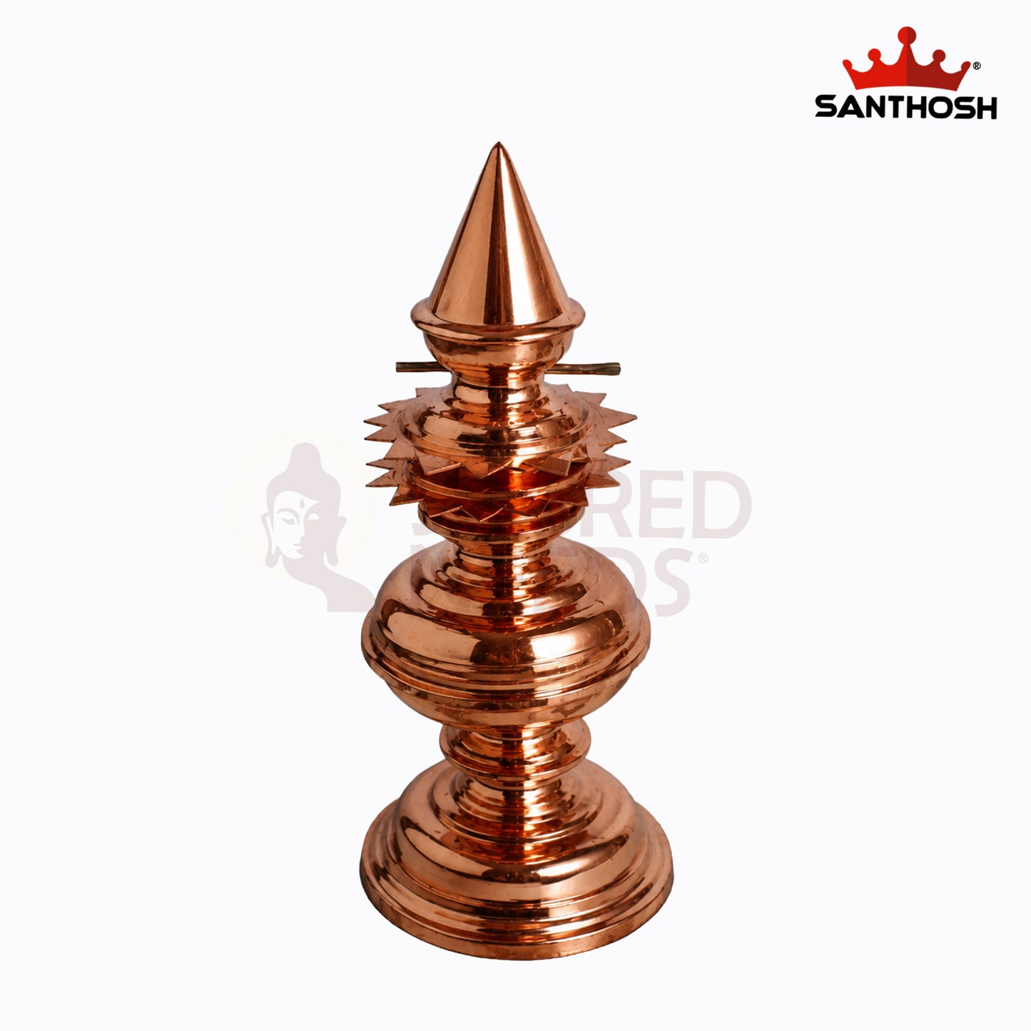 Sacred Needs Copper Gopura Kalasam – 9.3 Inch (23.6 cm) Height | Traditional Temple Kalash for Pooja, Temple Décor & Spiritual Rituals