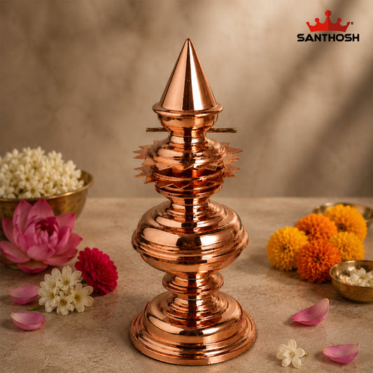 Sacred Needs Copper Gopura Kalasam – 9.3 Inch (23.6 cm) Height | Traditional Temple Kalash for Pooja, Temple Décor & Spiritual Rituals