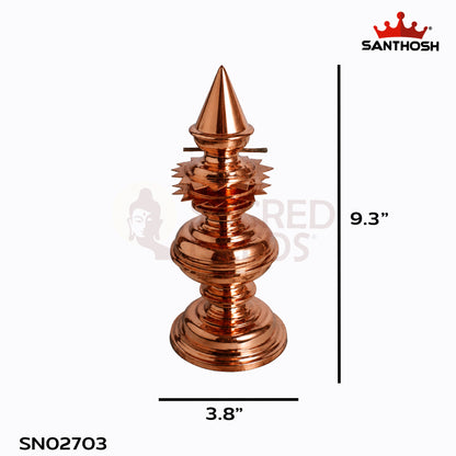 Sacred Needs Copper Gopura Kalasam – 9.3 Inch (23.6 cm) Height | Traditional Temple Kalash for Pooja, Temple Décor & Spiritual Rituals