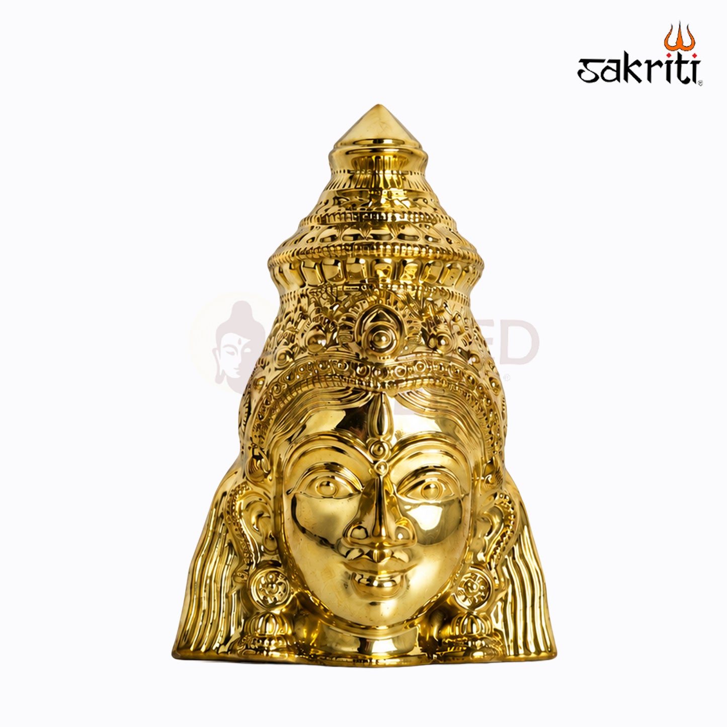 Sacred Needs Brass Lakshmi Face Wall Hanging – 5.5 Inch (14 cm) Height | Goddess Lakshmi Decorative Face for Pooja Room & Home Décor
