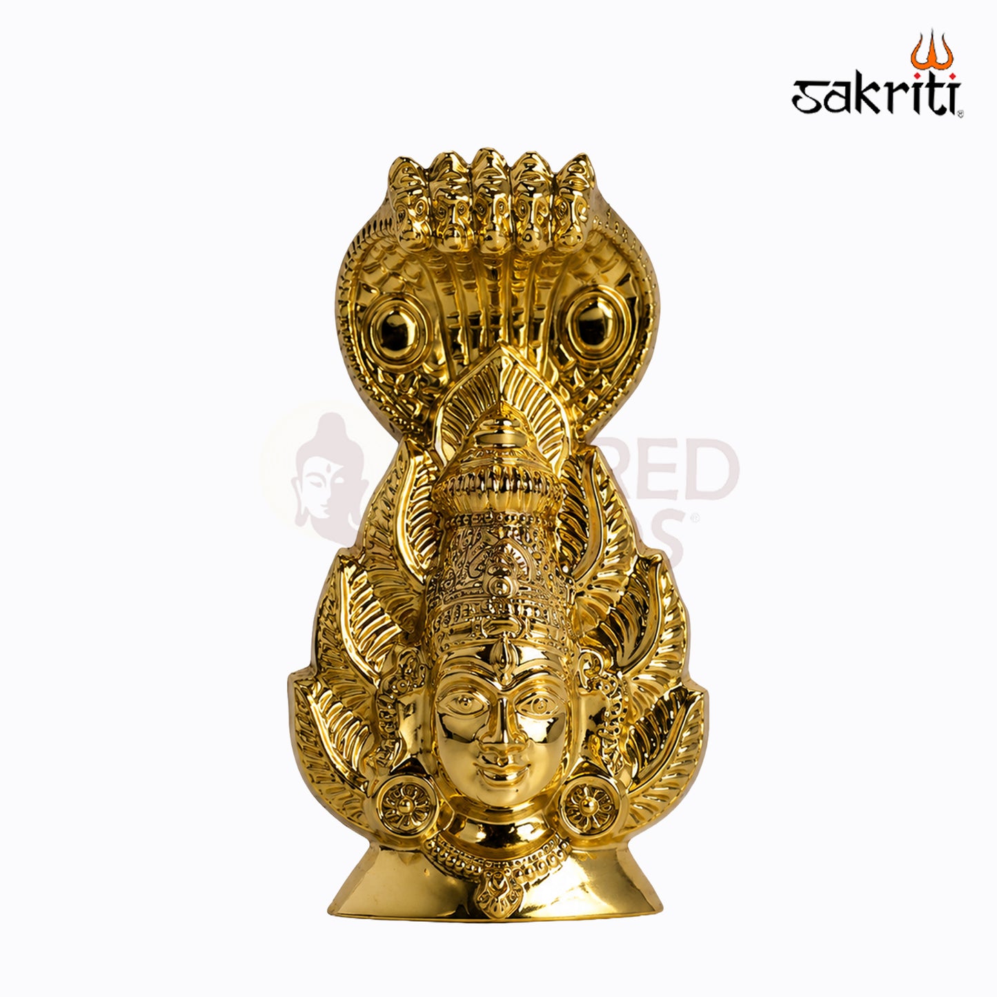 Sacred Needs Brass Karumari Amman Face Wall Hanging – 6.5 Inch (16.5 cm) Height | Decorative Amman Face for Temple & Pooja Room Décor