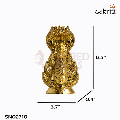 Sacred Needs Brass Karumari Amman Face Wall Hanging – 6.5 Inch (16.5 cm) Height | Decorative Amman Face for Temple & Pooja Room Décor