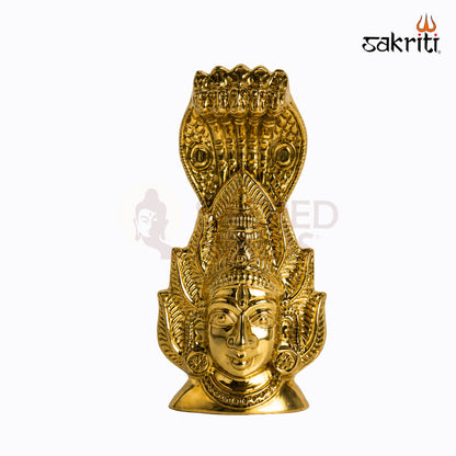 Sacred Needs Brass Karumari Amman Face Wall Mount – 9 Inch (22.9 cm) Height | Traditional Amman Face Wall Décor for Pooja & Temple