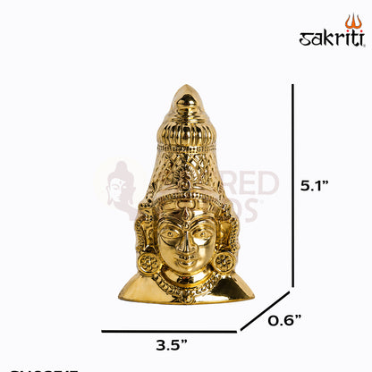 Sacred Needs Brass Amman Face Wall Décor – 5.1 Inch (13 cm) Height | Decorative Goddess Face Wall Mount for Pooja Room, Temple & Spiritual Home Décor