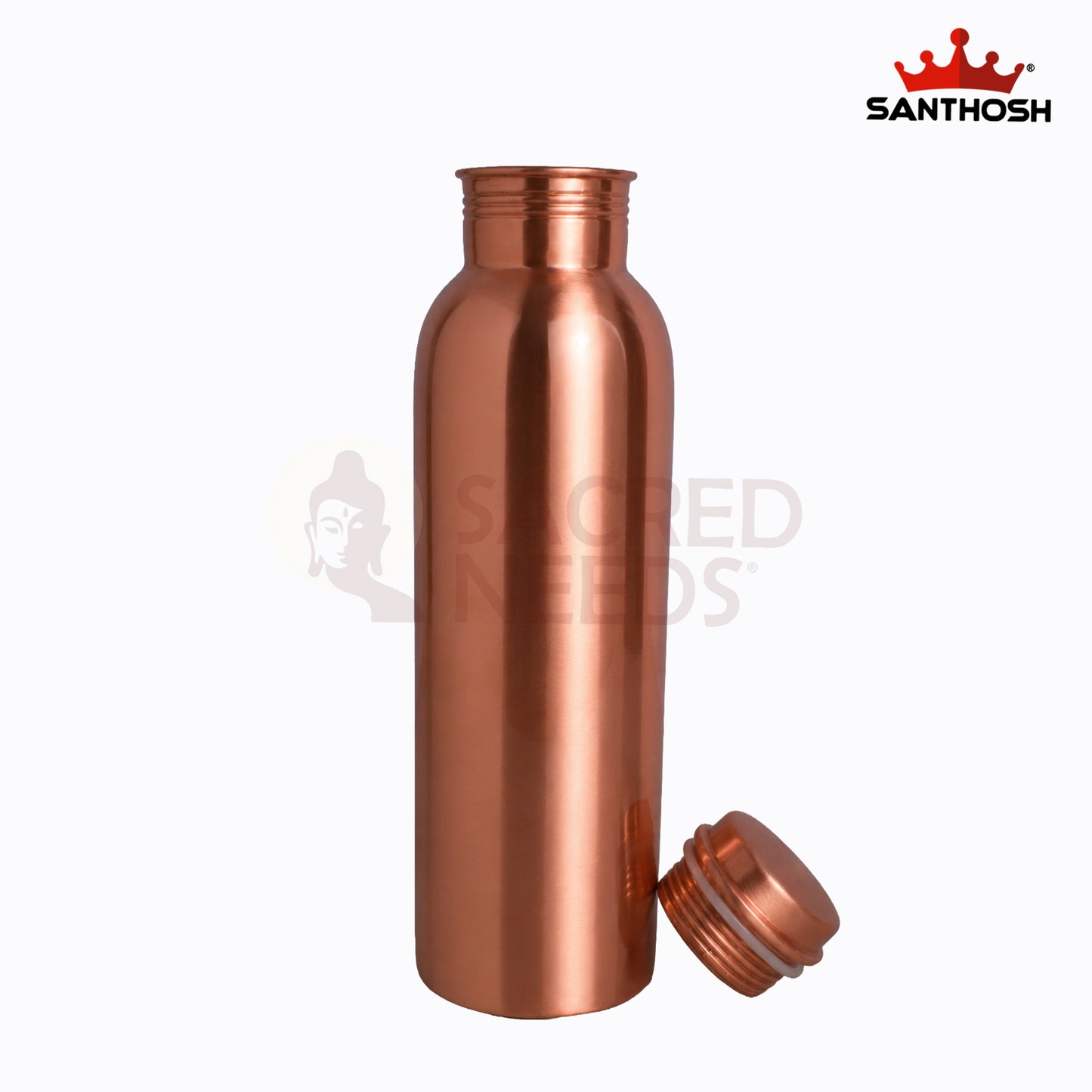 Sacred Needs Pure Copper Water Bottle – 10.5 Inch (26.7 cm) Height | Ayurvedic Copper Drinking Bottle for Healthy Water Storage & Daily Use