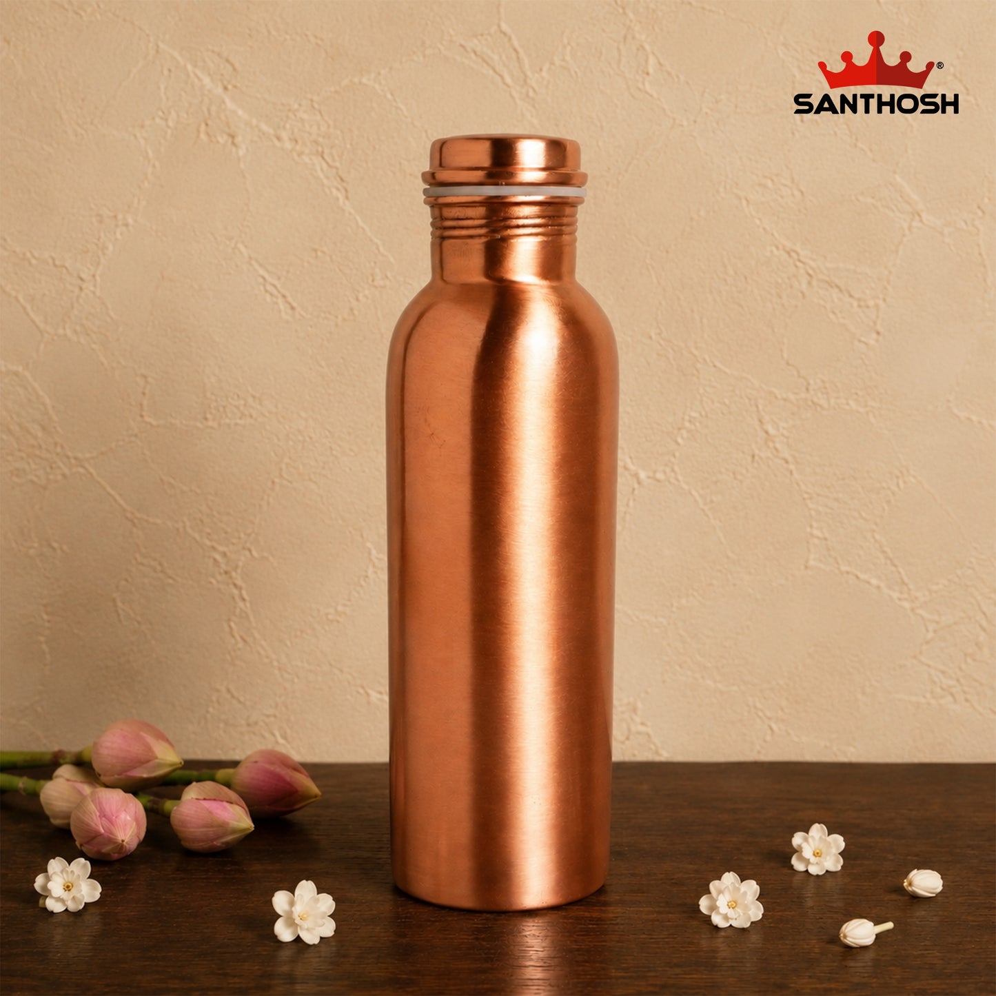 Sacred Needs Pure Copper Water Bottle – 10.5 Inch (26.7 cm) Height | Ayurvedic Copper Drinking Bottle for Healthy Water Storage & Daily Use