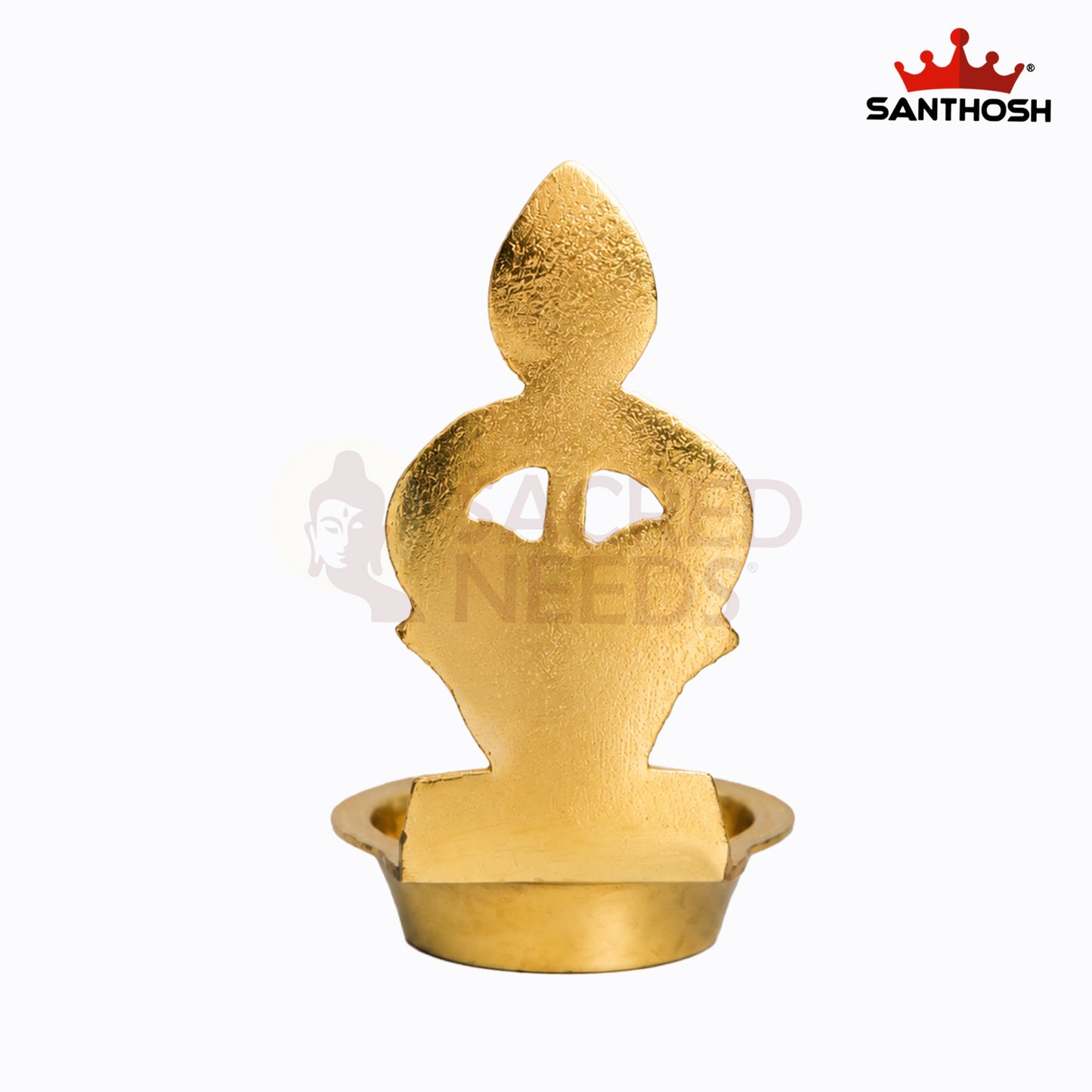 Sacred Needs Brass Tamil Om Vel Vilakku – 4.6 Inch (11.7 cm) Height | Traditional Brass Deepam Lamp for Pooja, Temple & Spiritual Décor