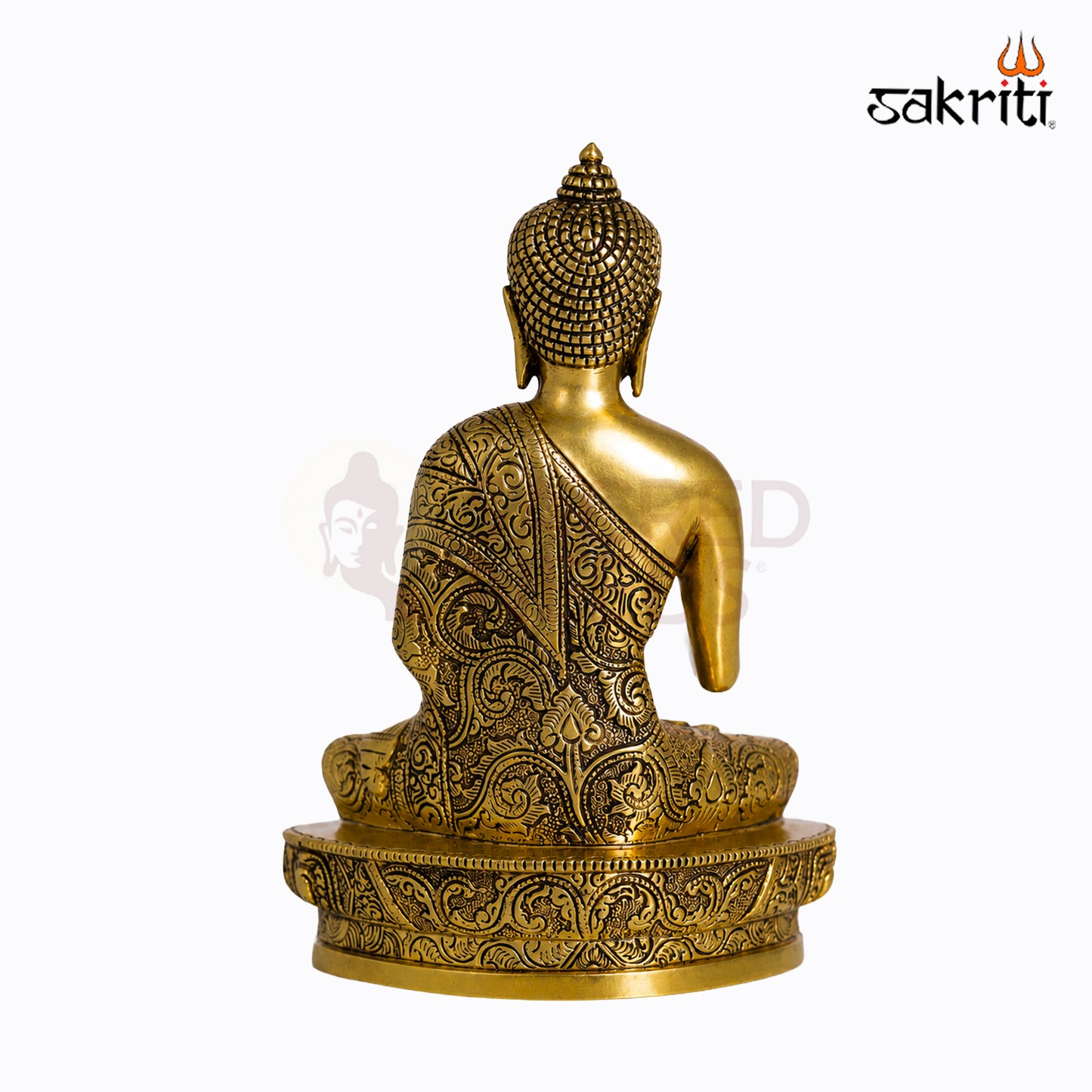 Sacred Needs Brass Buddha Idol – 8.5 Inch (21.6 cm) Height | Meditating Buddha Statue for Home Décor, Meditation & Spiritual Serenity