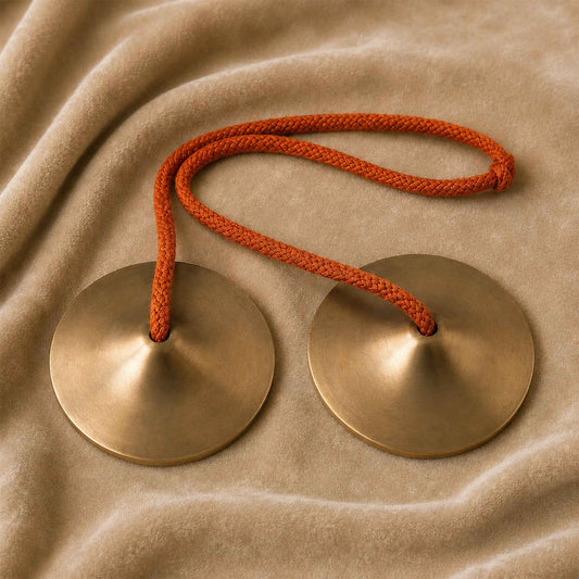 Sacred Needs Bronze Talam Manjira – 1.1 Inch (2.8 cm) Height | Traditional Bronze Hand Cymbals for Bhajans, Kirtans, Pooja & Spiritual Music