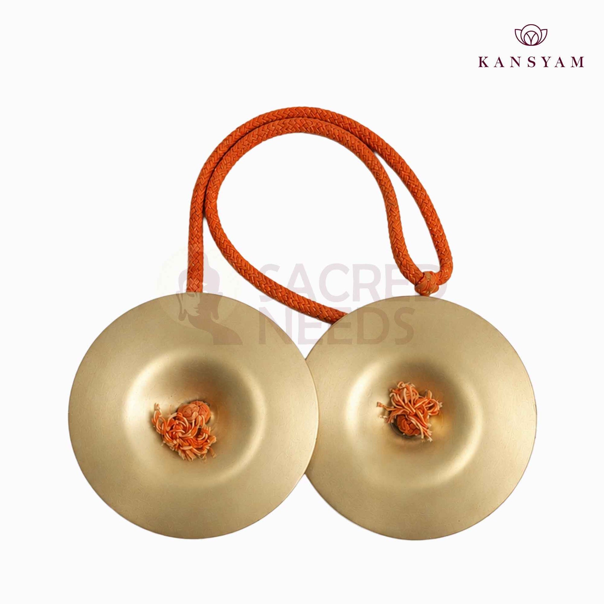 Sacred Needs Bronze Talam Manjira – 1.1 Inch (2.8 cm) Height | Traditional Bronze Hand Cymbals for Bhajans, Kirtans, Pooja & Spiritual Music