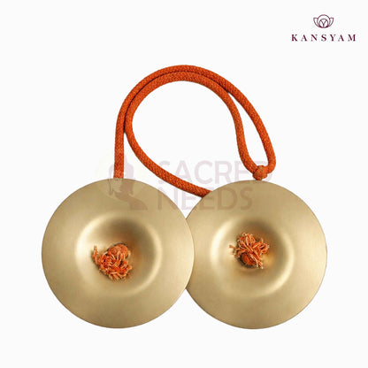 Sacred Needs Bronze Talam Manjira – 1.1 Inch (2.8 cm) Height | Traditional Bronze Hand Cymbals for Bhajans, Kirtans, Pooja & Spiritual Music