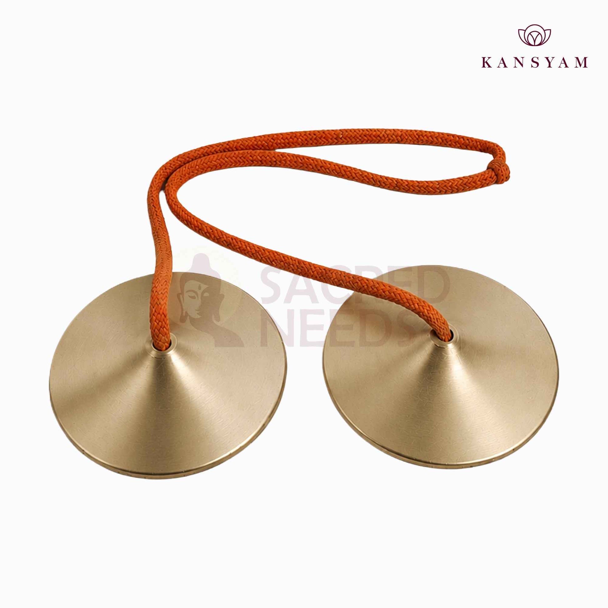 Sacred Needs Bronze Talam Manjira – 1.1 Inch (2.8 cm) Height | Traditional Bronze Hand Cymbals for Bhajans, Kirtans, Pooja & Spiritual Music