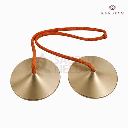 Sacred Needs Bronze Talam Manjira – 1.1 Inch (2.8 cm) Height | Traditional Bronze Hand Cymbals for Bhajans, Kirtans, Pooja & Spiritual Music