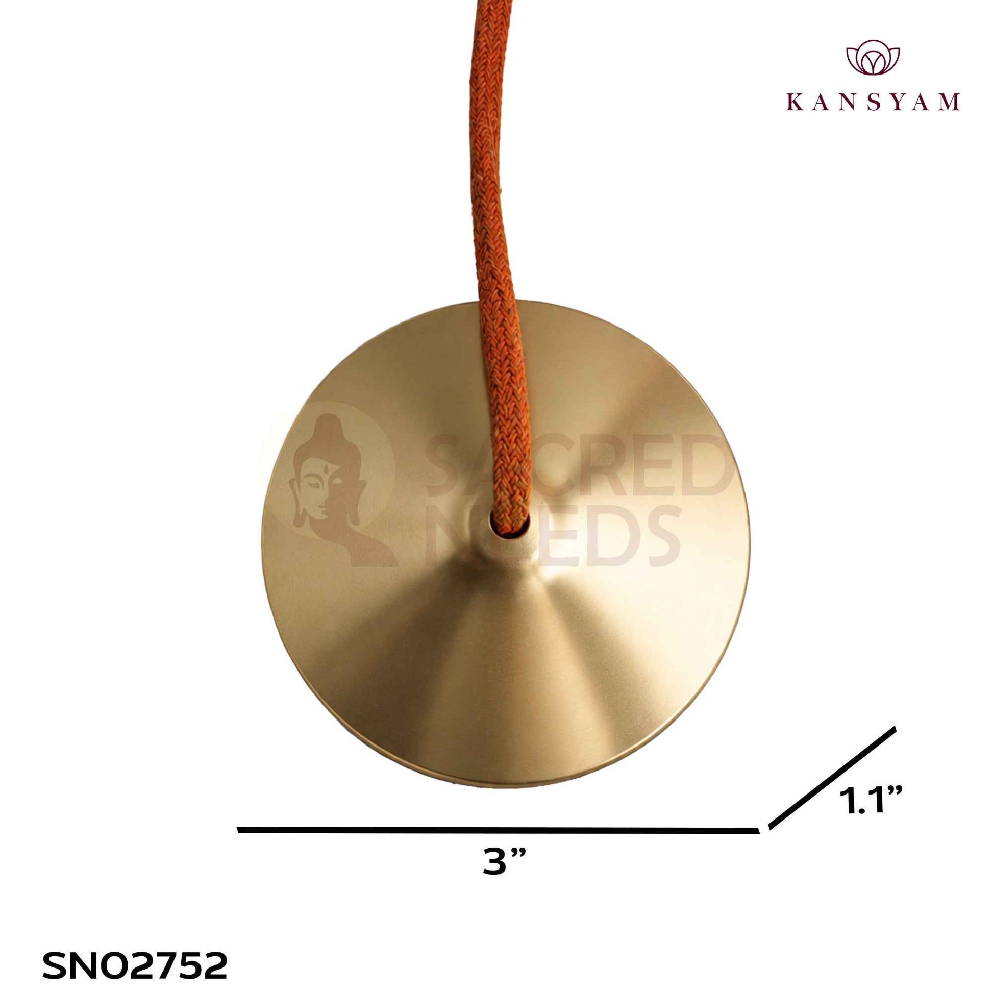 Sacred Needs Bronze Talam Manjira – 1.1 Inch (2.8 cm) Height | Traditional Bronze Hand Cymbals for Bhajans, Kirtans, Pooja & Spiritual Music