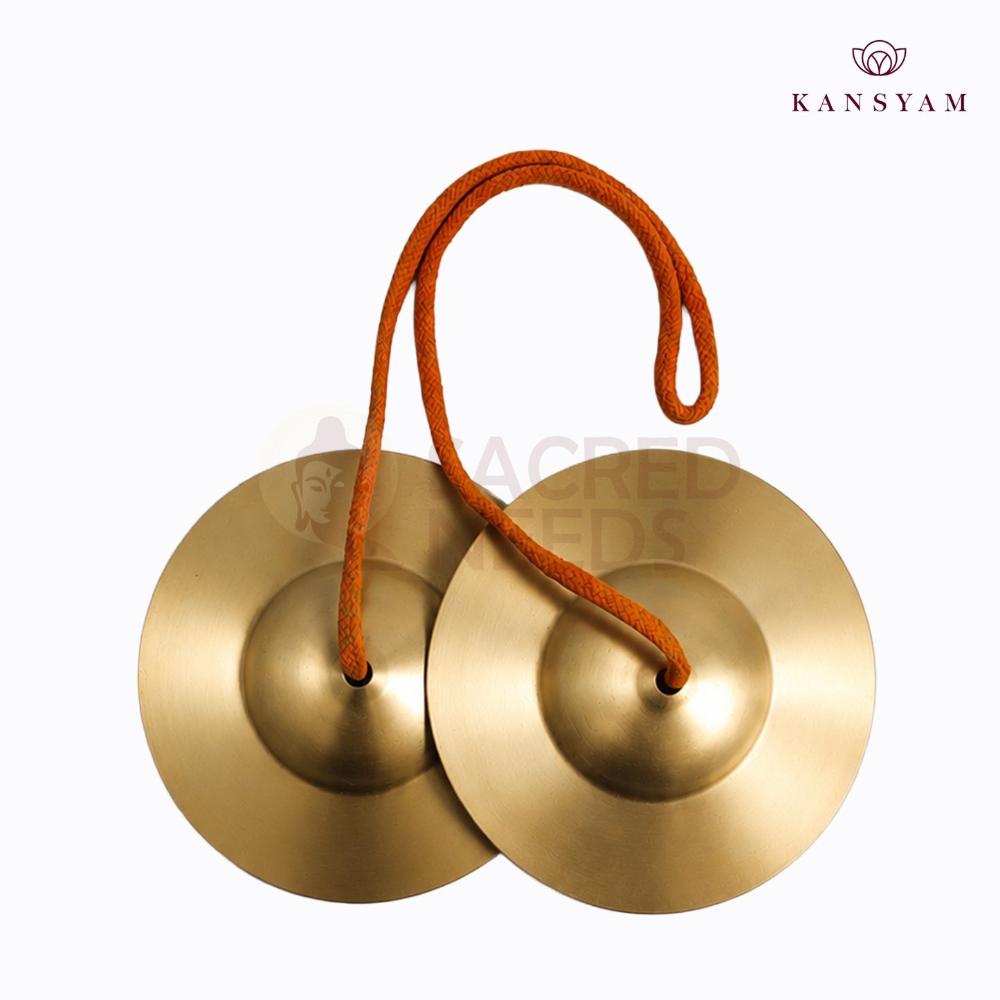 Sacred Needs Bronze Talam Manjira – 1.4 Inch (3.6 cm) Height | Traditional Bronze Hand Cymbals for Bhajans, Kirtans, Pooja & Temple Worship