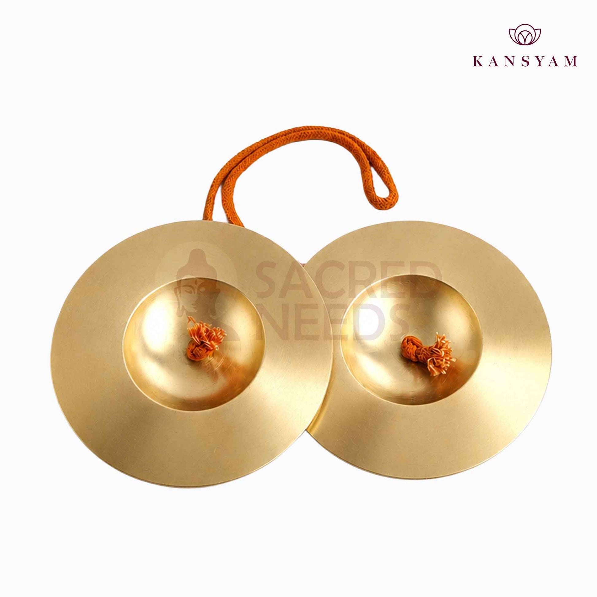 Sacred Needs Bronze Talam Manjira – 1.4 Inch (3.6 cm) Height | Traditional Bronze Hand Cymbals for Bhajans, Kirtans, Pooja & Temple Worship
