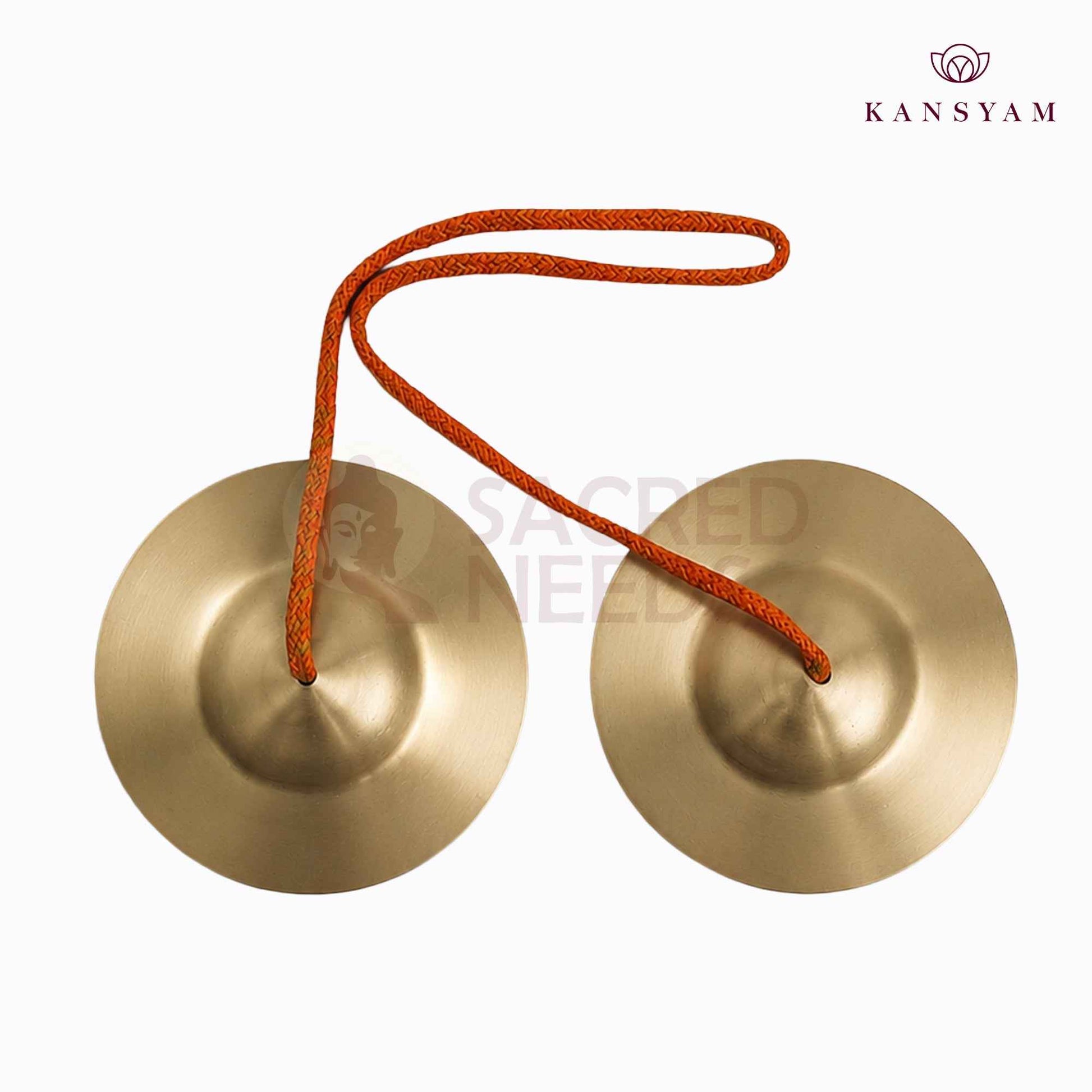Sacred Needs Bronze Talam Manjira – 1.4 Inch (3.6 cm) Height | Traditional Bronze Hand Cymbals for Bhajans, Kirtans, Pooja & Temple Worship