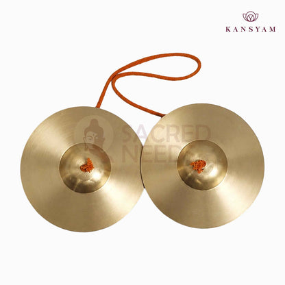 Sacred Needs Bronze Talam Manjira – 1.6 Inch (4.1 cm) Height | Traditional Bronze Hand Cymbals for Bhajans, Kirtans, Pooja & Devotional Music