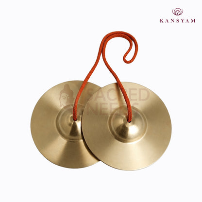 Sacred Needs Bronze Talam Manjira – 1.6 Inch (4.1 cm) Height | Traditional Bronze Hand Cymbals for Bhajans, Kirtans, Pooja & Devotional Music