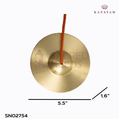 Sacred Needs Bronze Talam Manjira – 1.6 Inch (4.1 cm) Height | Traditional Bronze Hand Cymbals for Bhajans, Kirtans, Pooja & Devotional Music