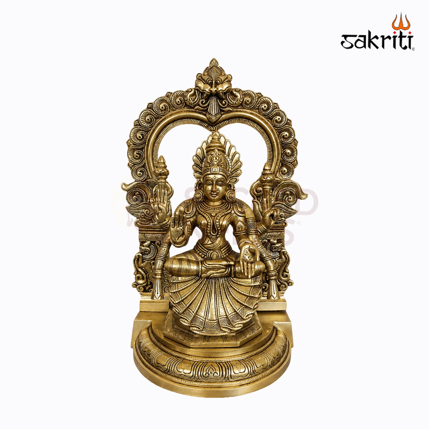 Sacred Needs Brass Padmavathi Thayar Idol with Arch – 18 Inch (45.7 cm) Height | Goddess Padmavathi Statue for Temple, Pooja Room, Home Altar & Spiritual Décor