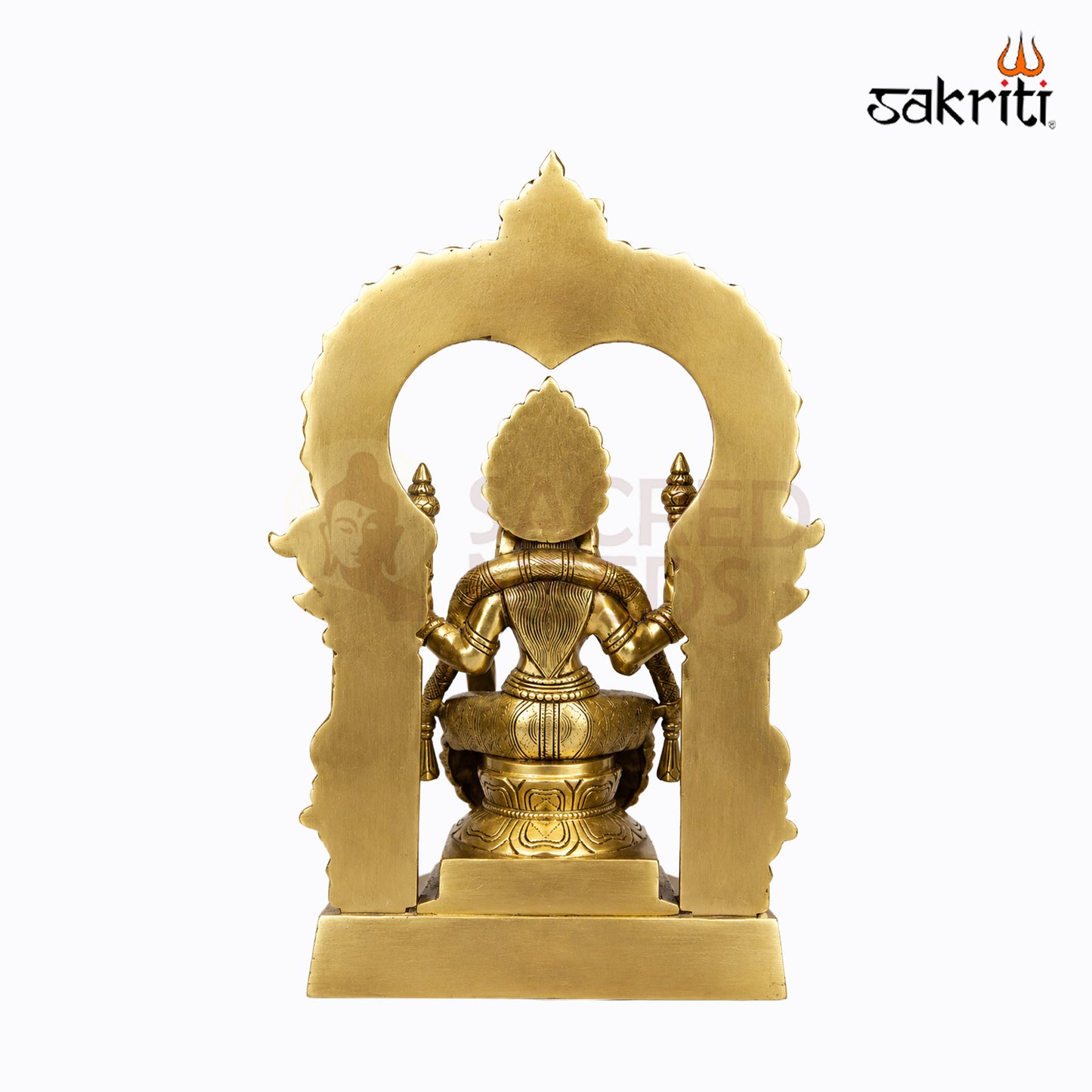 Sacred Needs Brass Padmavathi Thayar Idol with Arch – 18 Inch (45.7 cm) Height | Goddess Padmavathi Statue for Temple, Pooja Room, Home Altar & Spiritual Décor