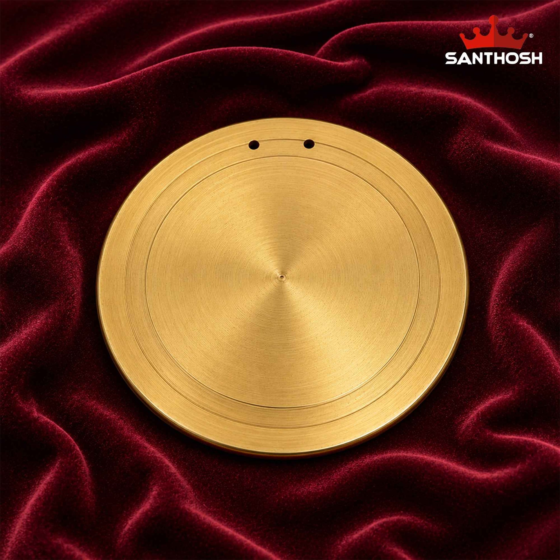 Sacred Needs Brass Segandi Danka – 8 Inch (20.3 cm) Diameter | Traditional Brass Temple Gong for Pooja, Rituals & Spiritual Ceremonies