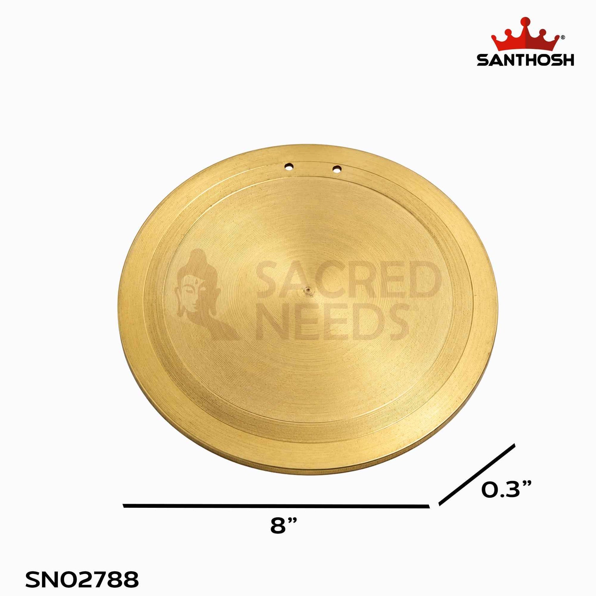 Sacred Needs Brass Segandi Danka – 8 Inch (20.3 cm) Diameter | Traditional Brass Temple Gong for Pooja, Rituals & Spiritual Ceremonies