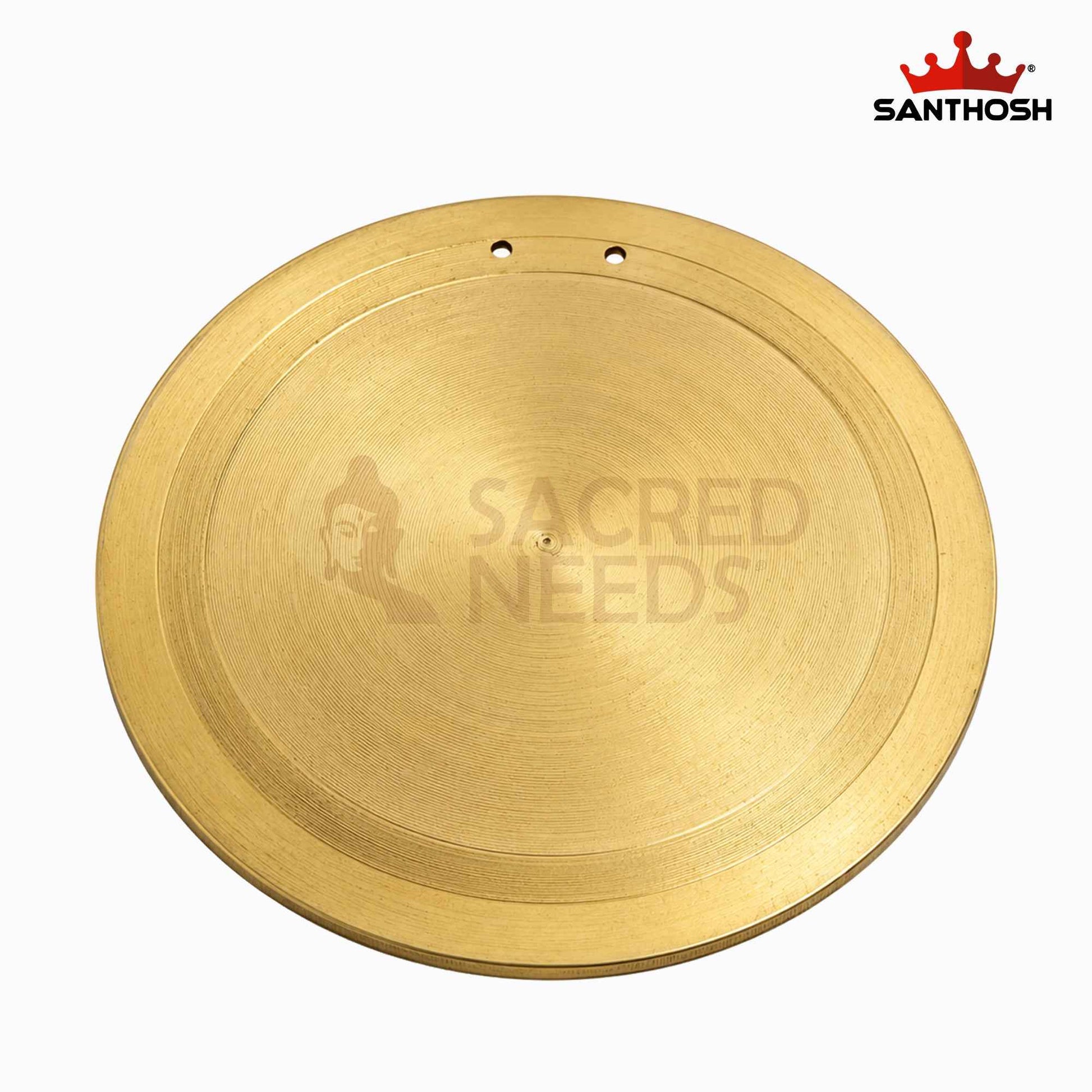 Sacred Needs Brass Segandi (Danka) – 9 Inch (22.9 cm) Length | Traditional Brass Temple Gong Instrument for Pooja, Aarti & Religious Rituals