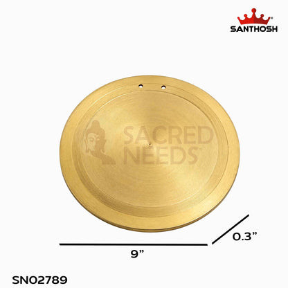 Sacred Needs Brass Segandi (Danka) – 9 Inch (22.9 cm) Length | Traditional Brass Temple Gong Instrument for Pooja, Aarti & Religious Rituals