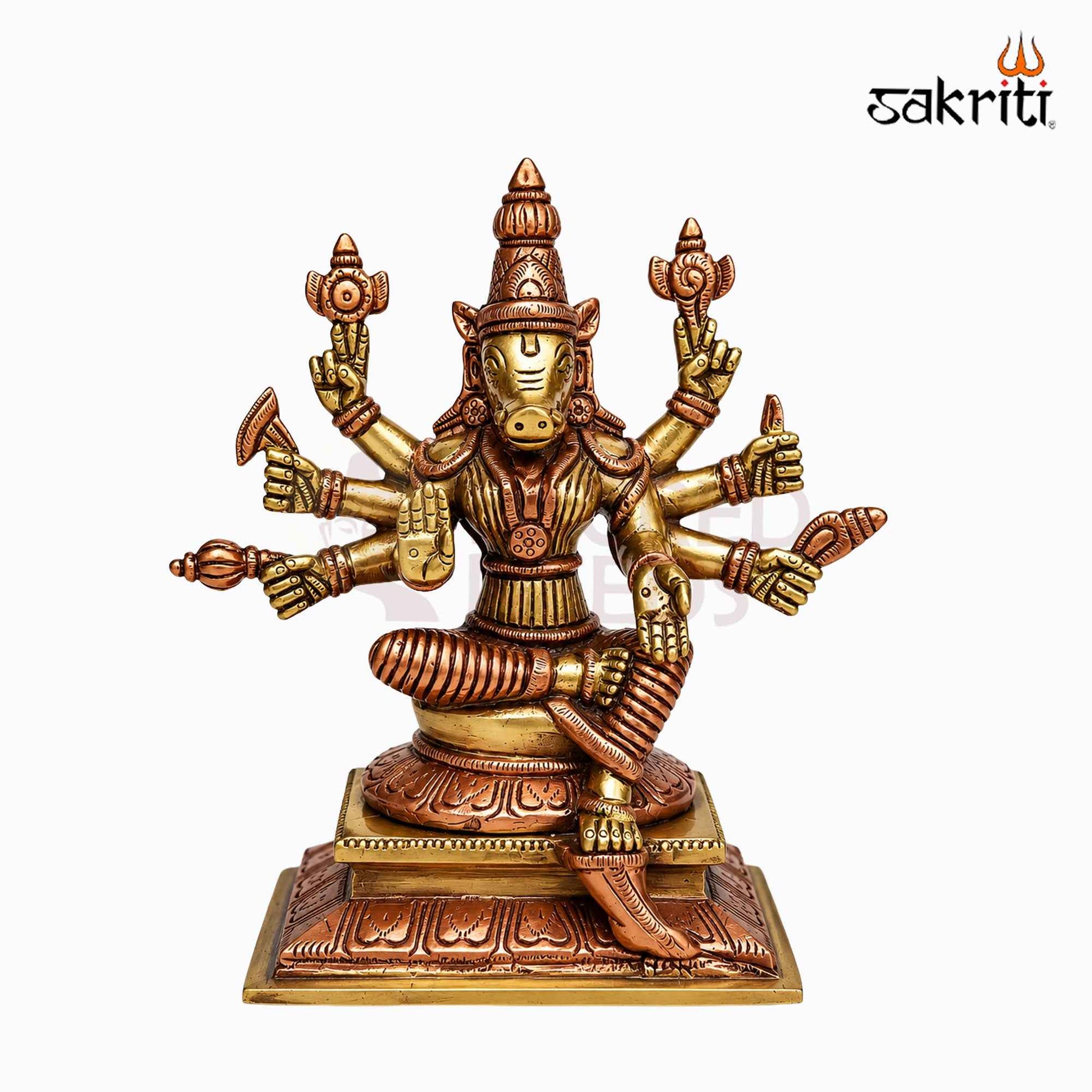 Sacred Needs Brass Varahi Idol – 6.5 Inch (16.5 cm) Height | Goddess Varahi Statue for Protection, Shakti Worship, Temple & Pooja Room Décor