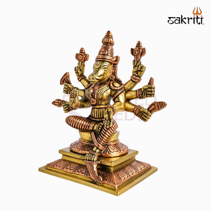 Sacred Needs Brass Varahi Idol – 6.5 Inch (16.5 cm) Height | Goddess Varahi Statue for Protection, Shakti Worship, Temple & Pooja Room Décor