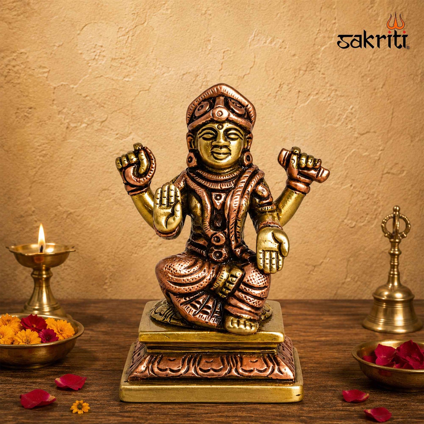 Sacred Needs Brass Balambika Idol – 3 Inch (7.6 cm) Height | Goddess Balambika Statue for Pooja Room, Temple, Home Altar & Spiritual Décor