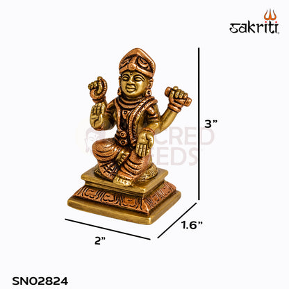 Sacred Needs Brass Balambika Idol – 3 Inch (7.6 cm) Height | Goddess Balambika Statue for Pooja Room, Temple, Home Altar & Spiritual Décor
